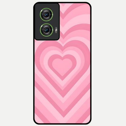  Blush Heart Waves Glass Case For Moto Edge 50 Fusion back cover – full design glossy printed glass finish