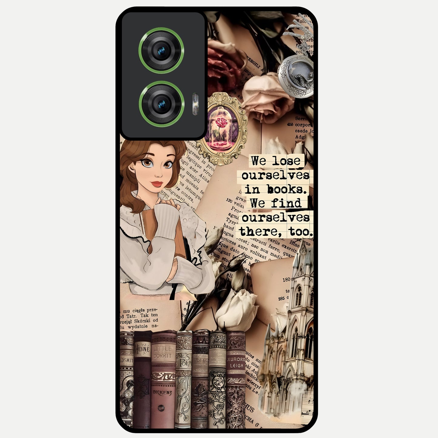  Bookish Dream World Glass Case For Moto Edge 50 Fusion back cover – full design glossy printed glass finish