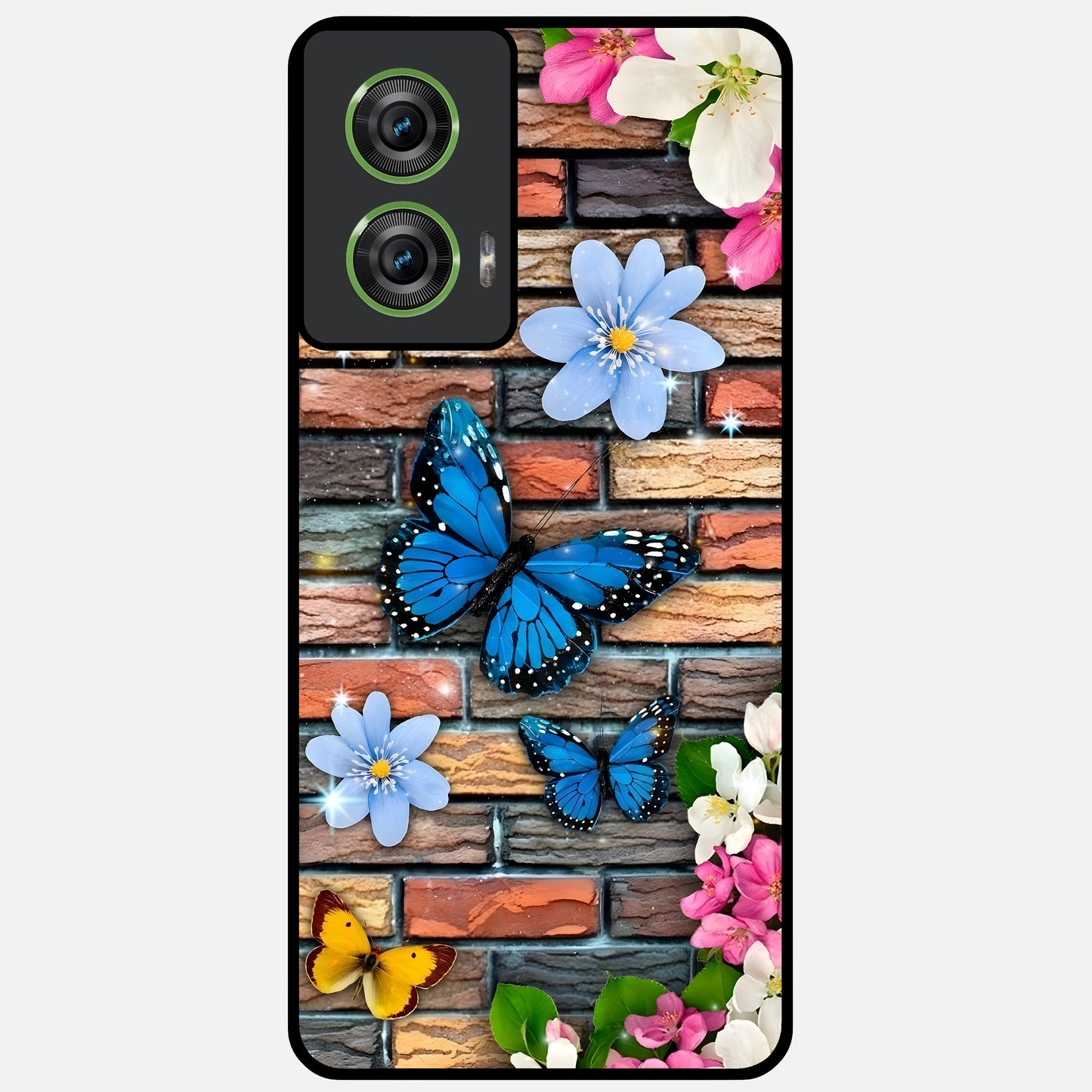  Brick Bloom Flight Glass Case For Moto Edge 50 Fusion back cover – full design glossy printed glass finish
