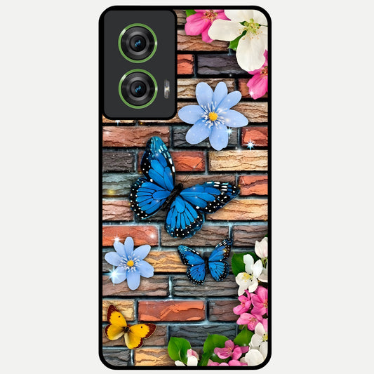  Brick Bloom Flight Glass Case For Moto Edge 50 Fusion back cover – full design glossy printed glass finish