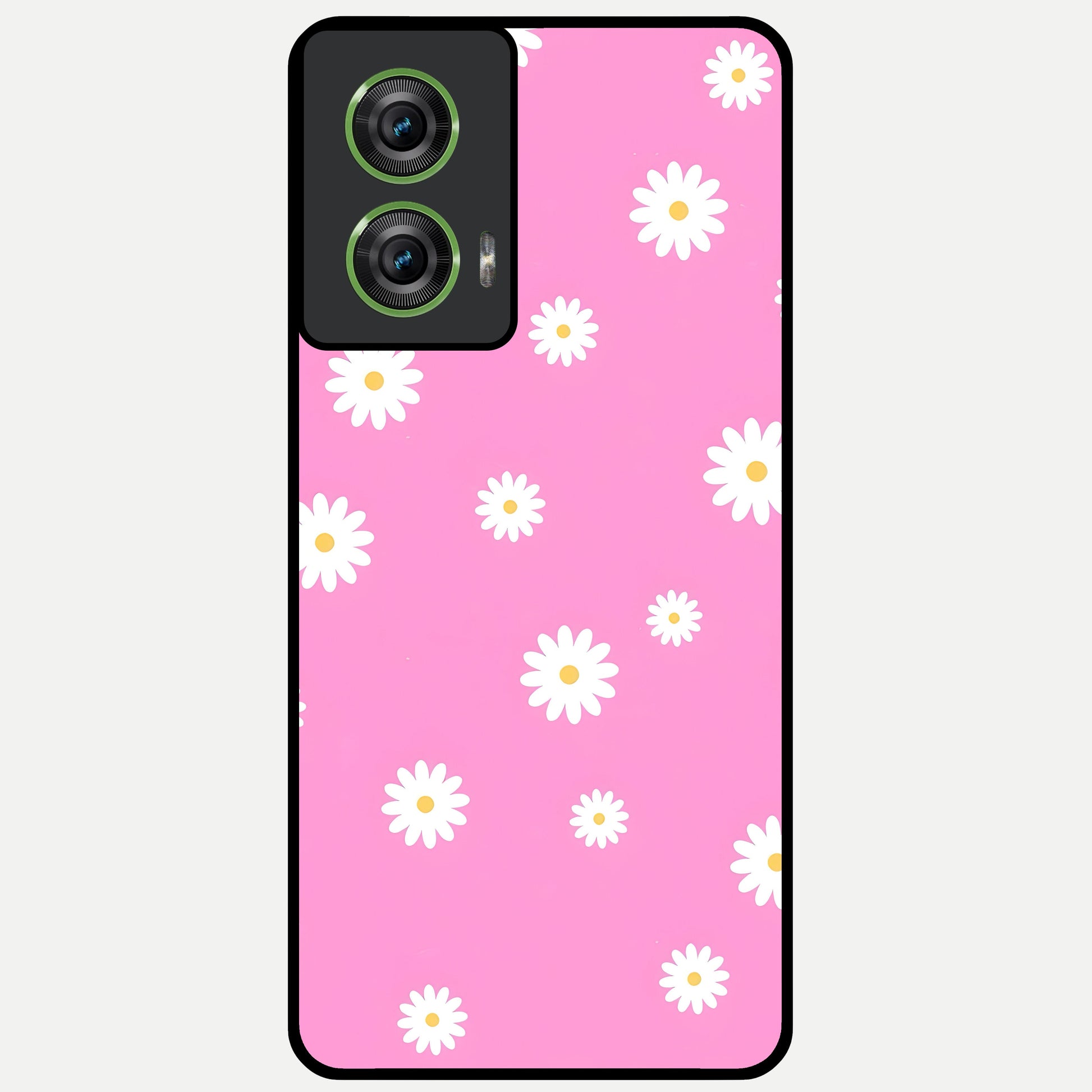  Bubblegum Daisy Pop Glass Case For Moto Edge 50 Fusion back cover – full design glossy printed glass finish