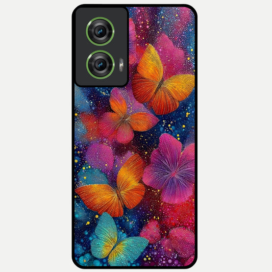  Butterfly Dream Mist Glass Case For Moto Edge 50 Fusion back cover – full design glossy printed glass finish
