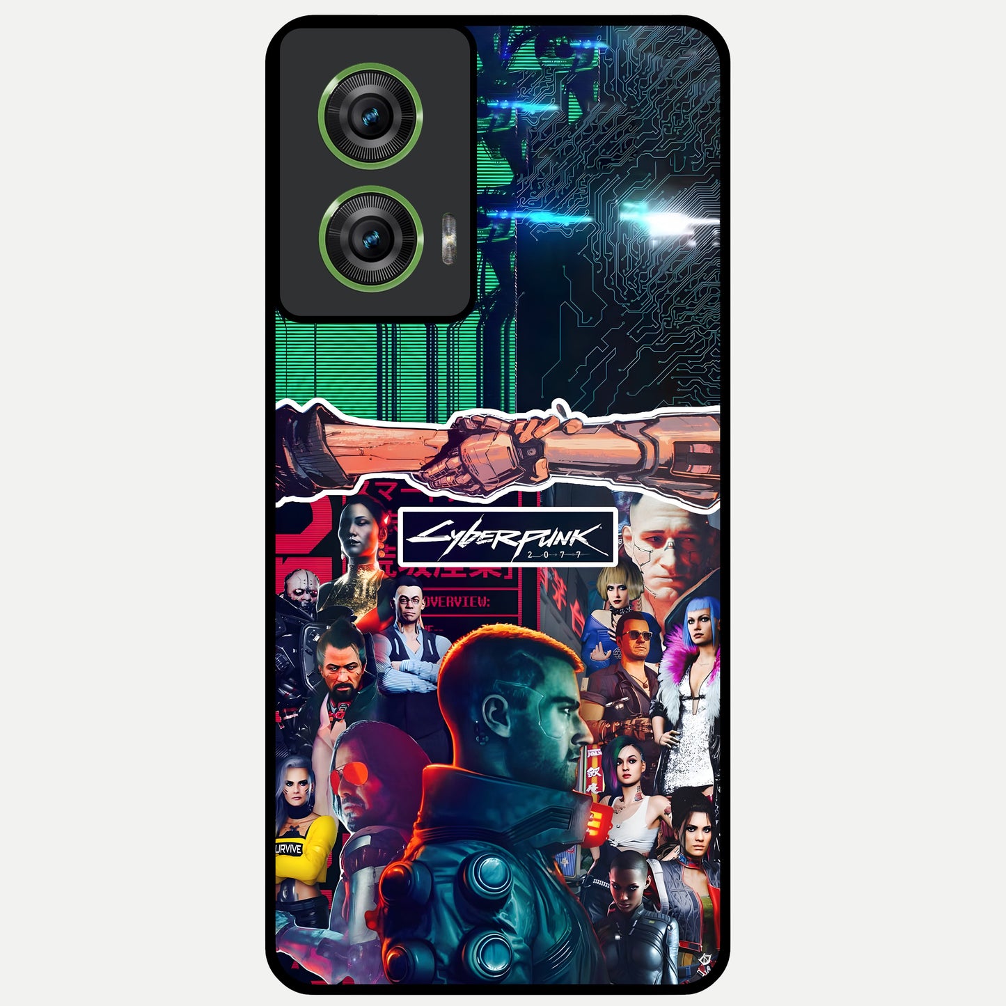  CYBERPUNK Legacy Glass Case For Moto Edge 50 Fusion back cover – full design glossy printed glass finish