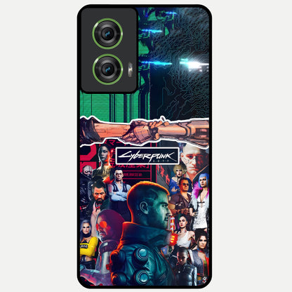  CYBERPUNK Legacy Glass Case For Moto Edge 50 Fusion back cover – full design glossy printed glass finish