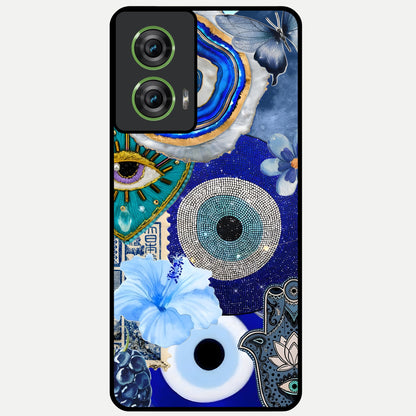  Celestial Blue Vision Glass Case For Moto Edge 50 Fusion back cover – full design glossy printed glass finish