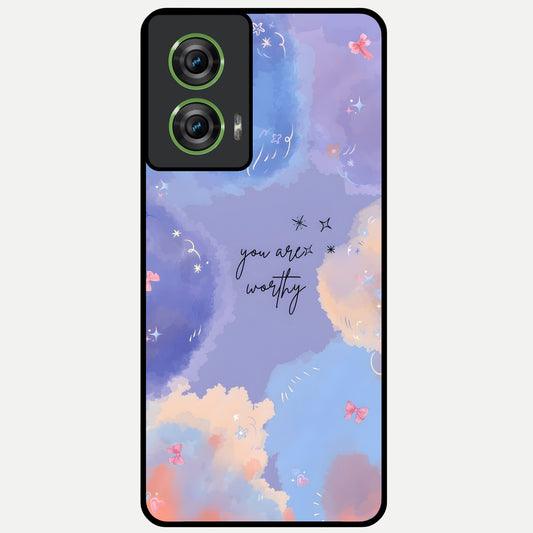  Celestial Cloud Magic Glass Case For Moto Edge 50 Fusion back cover – full design glossy printed glass finish