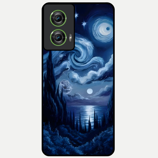  Celestial Dream Van Gogh Glass Case For Moto Edge 50 Fusion back cover – full design glossy printed glass finish