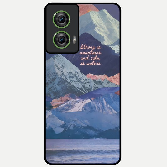  Celestial Mountain Calm Glass Case For Moto Edge 50 Fusion back cover – full design glossy printed glass finish