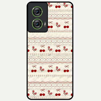  Cherry Bloom Charm Glass Case For Moto Edge 50 Fusion back cover – full design glossy printed glass finish