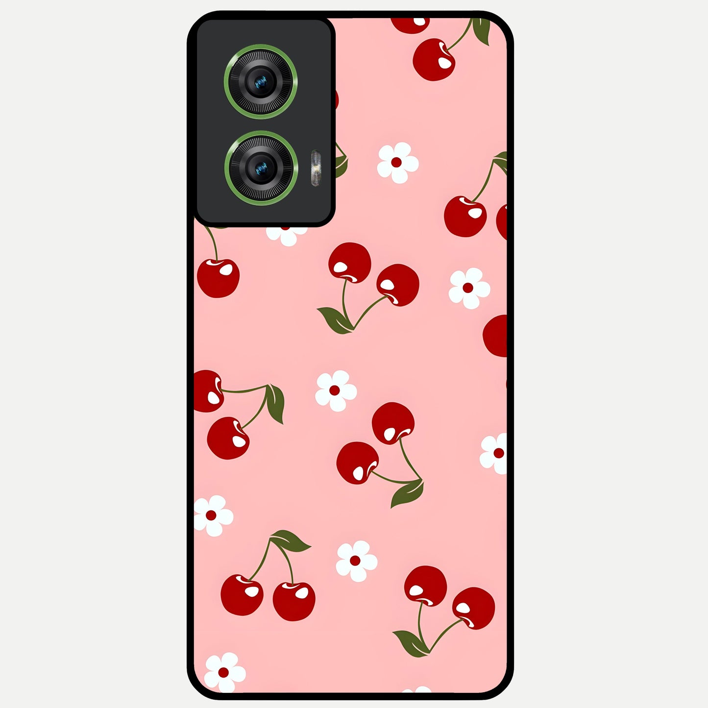  Cherry Love Mood Glass Case For Moto Edge 50 Fusion back cover – full design glossy printed glass finish