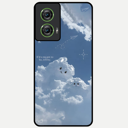  Cloud Bunny Dreams Glass Case For Moto Edge 50 Fusion back cover – full design glossy printed glass finish