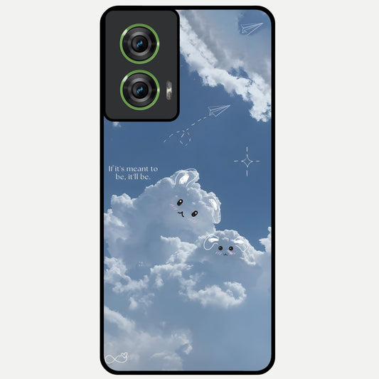  Cloud Bunny Dreams Glass Case For Moto Edge 50 Fusion back cover – full design glossy printed glass finish