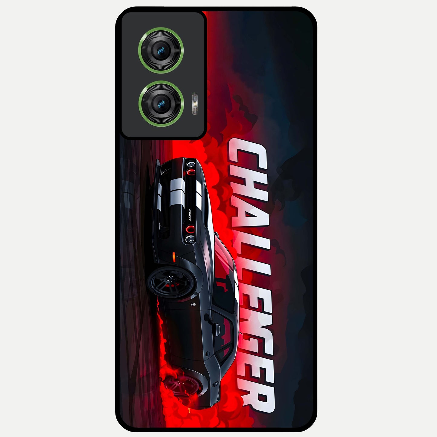  Crimson Challenger Fury Glass Case For Moto Edge 50 Fusion back cover – full design glossy printed glass finish