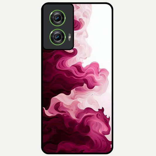  Crimson Wave Flow Glass Case For Moto Edge 50 Fusion back cover – full design glossy printed glass finish