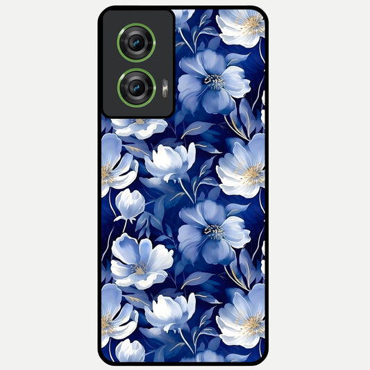  Cute Floral Patterns Glass Case For Moto Edge 50 Fusion back cover – full design glossy printed glass finish