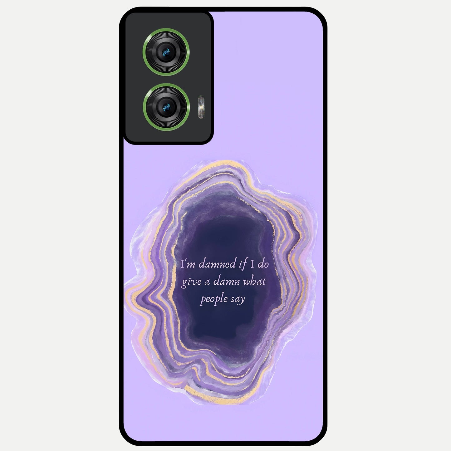  Damned People Quote Glass Case For Moto Edge 50 Fusion back cover – full design glossy printed glass finish