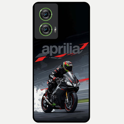  Dark Aprilla Glass Case For Moto Edge 50 Fusion back cover – full design glossy printed glass finish