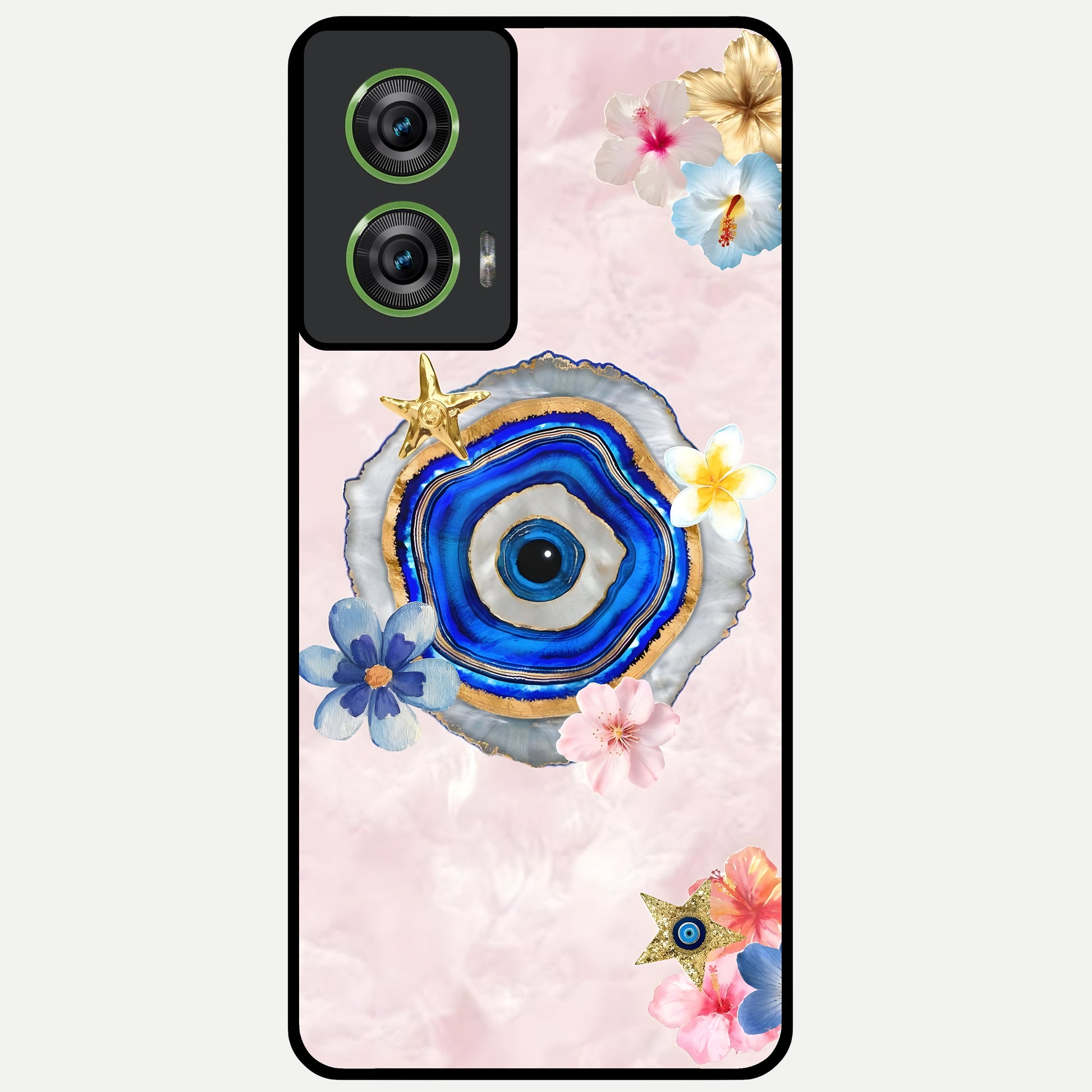  Divine Aura Bloom Glass Case For Moto Edge 50 Fusion back cover – full design glossy printed glass finish
