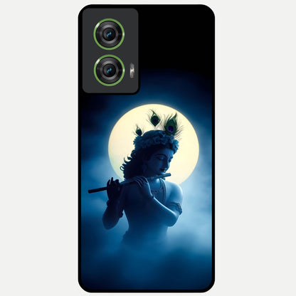  Divine Moon Flute Glass Case For Moto Edge 50 Fusion back cover – full design glossy printed glass finish