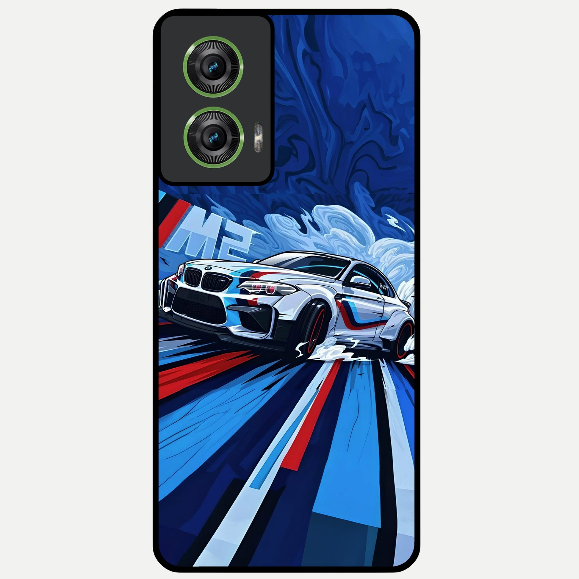  Drift Power Rush Glass Case For Moto Edge 50 Fusion back cover – full design glossy printed glass finish