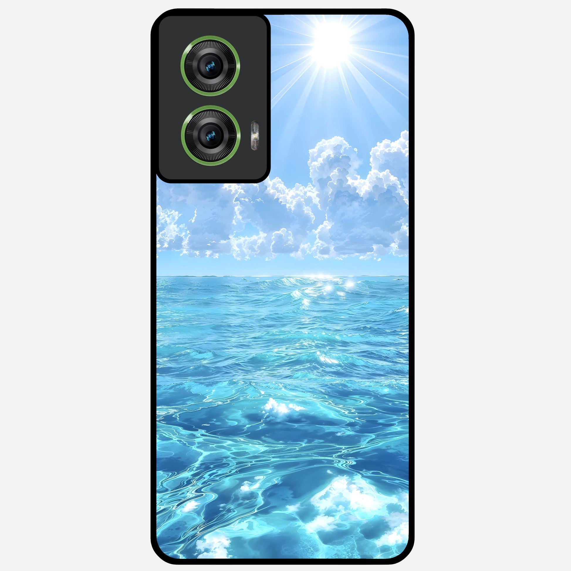  Endless Ocean Horizon Glass Case For Moto Edge 50 Fusion back cover – full design glossy printed glass finish