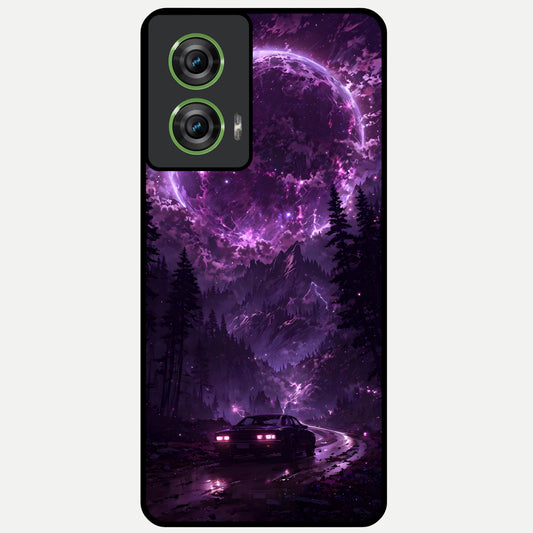  Eternal Cosmic Drive Glass Case For Moto Edge 50 Fusion back cover – full design glossy printed glass finish