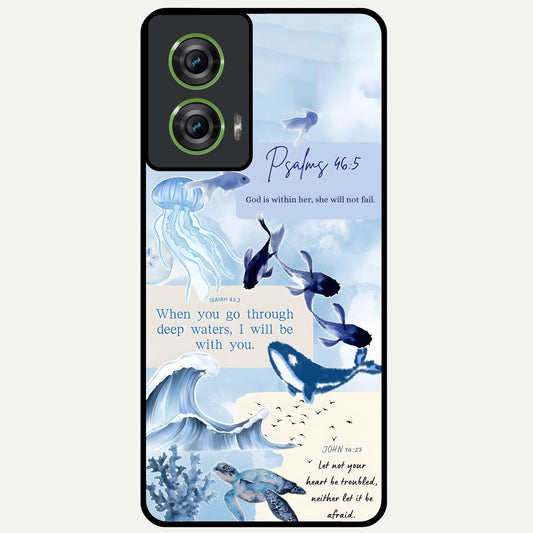  Faithful Ocean Promise Glass Case For Moto Edge 50 Fusion back cover – full design glossy printed glass finish