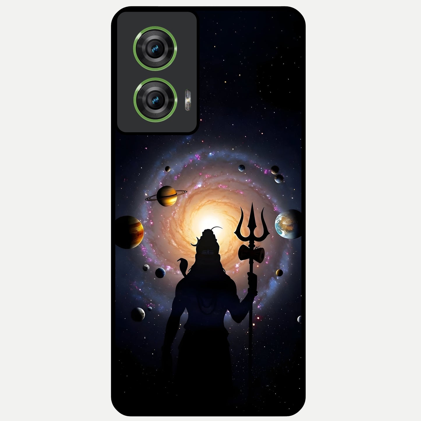  Galactic Shiva Vision Glass Case For Moto Edge 50 Fusion back cover – full design glossy printed glass finish