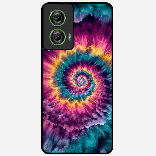 Galactic Spiral Burst Glass Case For Moto Edge 50 Fusion back cover – full design glossy printed glass finish