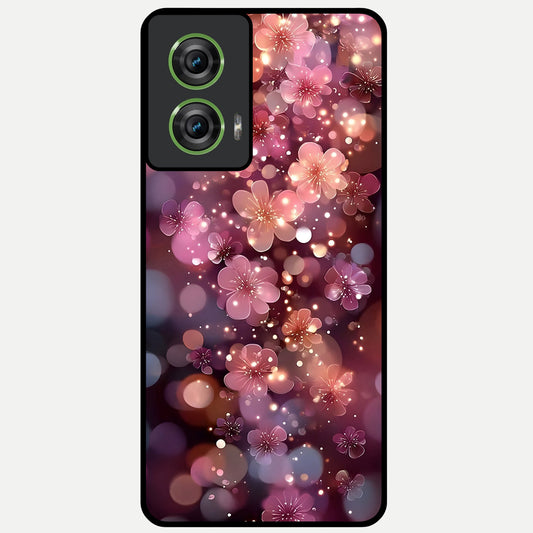  Glowing Petal Bliss Glass Case For Moto Edge 50 Fusion back cover – full design glossy printed glass finish