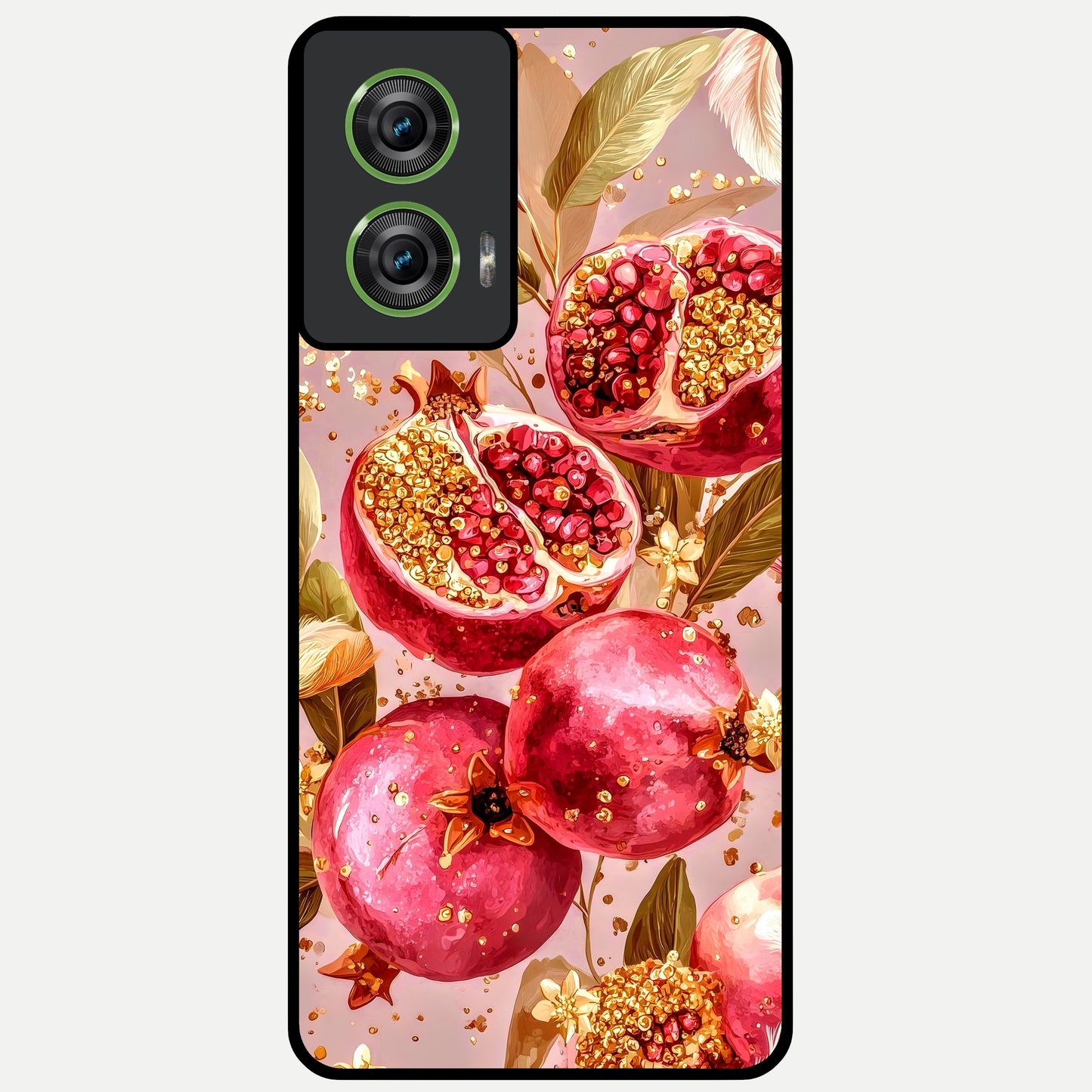 Golden Bloom Glow Glass Case For Moto Edge 50 Fusion back cover – full design glossy printed glass finish