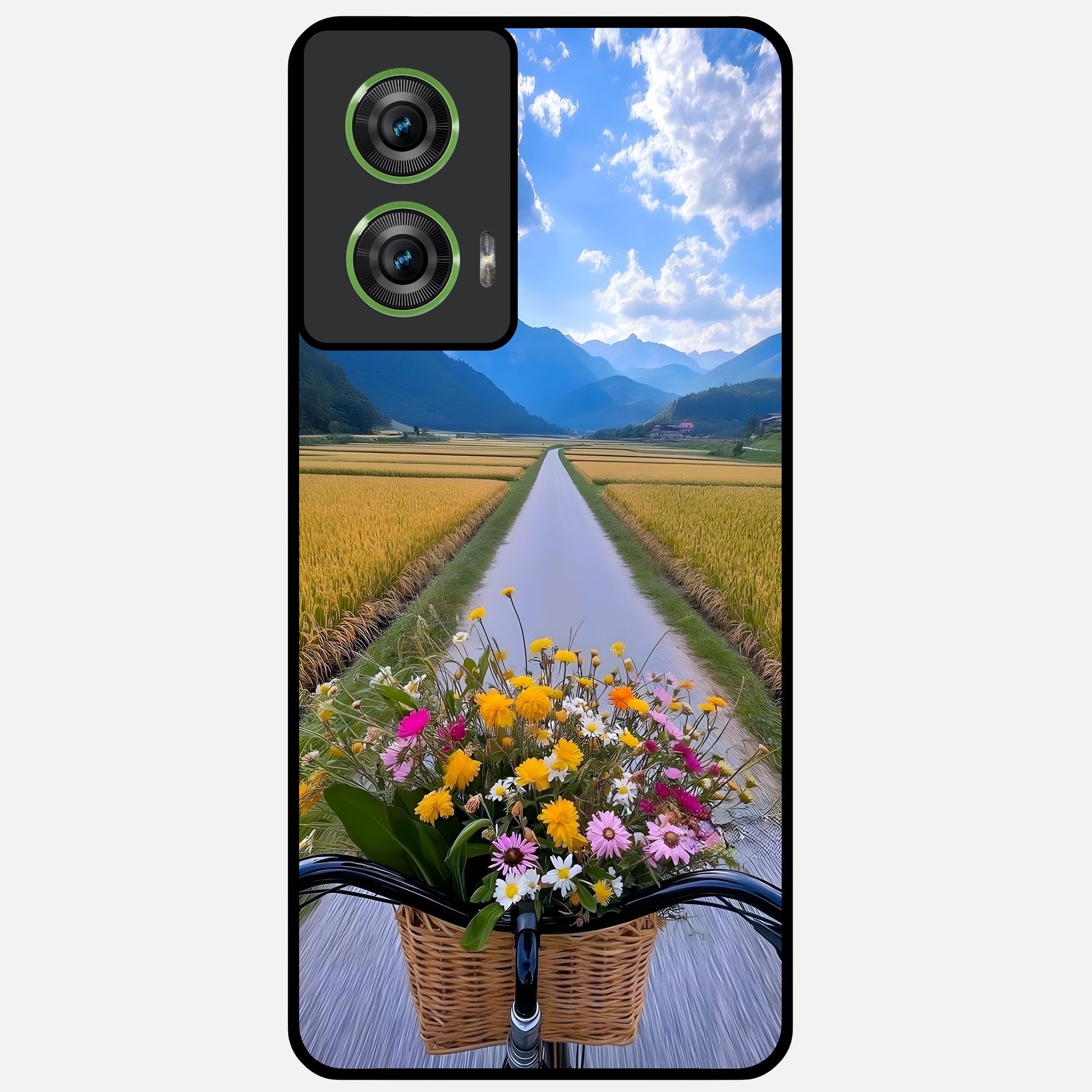  Golden Field Journey Glass Case For Moto Edge 50 Fusion back cover – full design glossy printed glass finish