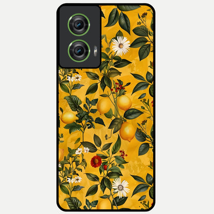  Golden Lemon Field Glass Case For Moto Edge 50 Fusion back cover – full design glossy printed glass finish