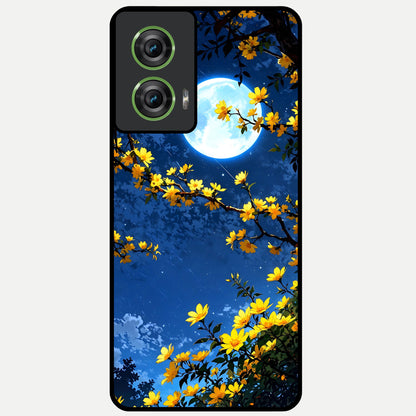  Golden Night Glow Glass Case For Moto Edge 50 Fusion back cover – full design glossy printed glass finish