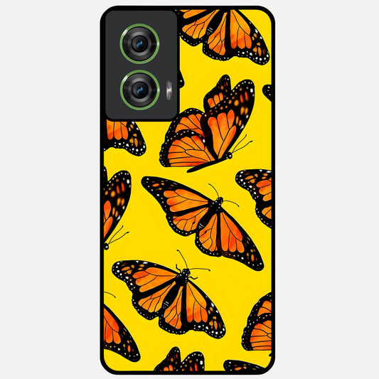  Golden Wing Flight Glass Case For Moto Edge 50 Fusion back cover – full design glossy printed glass finish