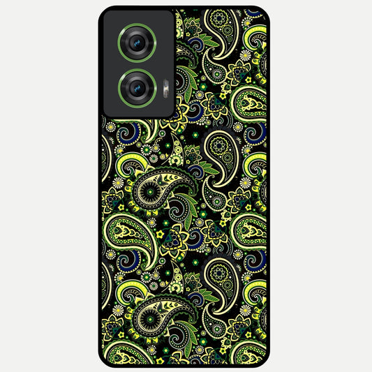  Green Lemon Glass Case For Moto Edge 50 Fusion back cover – full design glossy printed glass finish