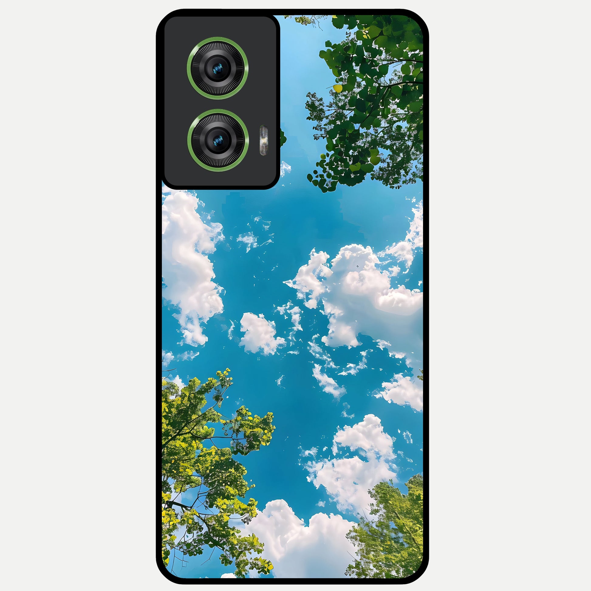  Green Moon Energy Glass Case For Moto Edge 50 Fusion back cover – full design glossy printed glass finish