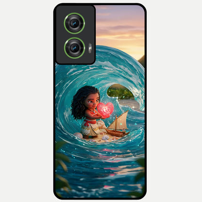  Heart of Ocean Glass Case For Moto Edge 50 Fusion back cover – full design glossy printed glass finish
