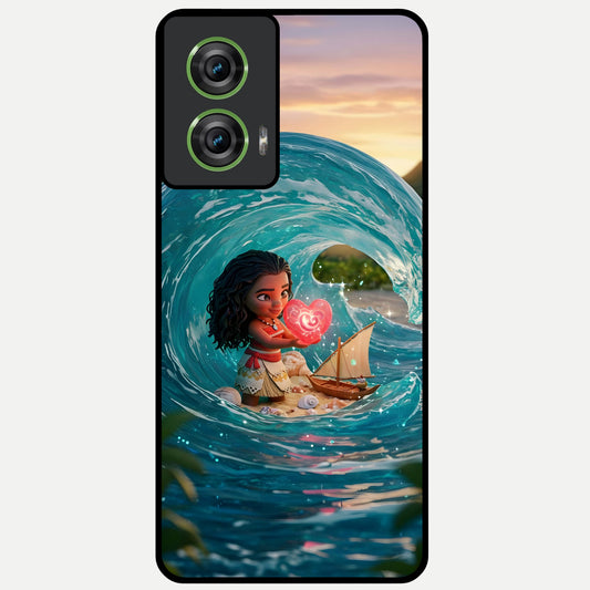 Heart of Ocean Glass Case For Moto Edge 50 Fusion back cover – full design glossy printed glass finish