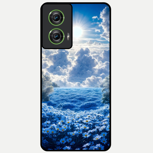  Heavenly Daisy Horizon Glass Case For Moto Edge 50 Fusion back cover – full design glossy printed glass finish