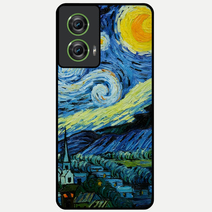  Inspired Van Gogh Art Glass Case For Moto Edge 50 Fusion back cover – full design glossy printed glass finish