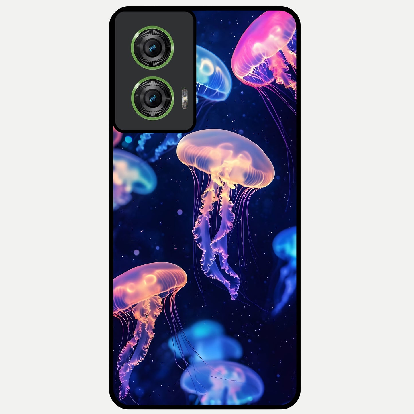  Jellyfish Pattern Glass Case For Moto Edge 50 Fusion back cover – full design glossy printed glass finish