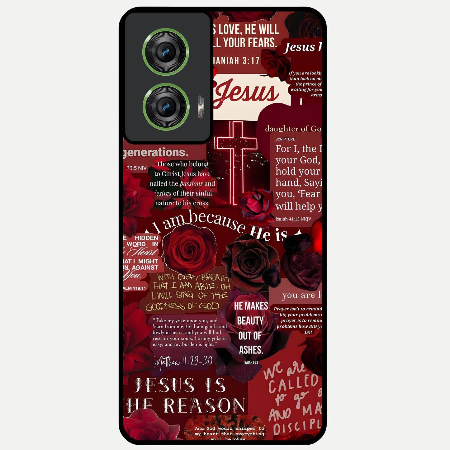  Jesus Love Heals Glass Case For Moto Edge 50 Fusion back cover – full design glossy printed glass finish