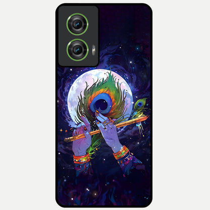  Krishna Hands Art Glass Case For Moto Edge 50 Fusion back cover – full design glossy printed glass finish