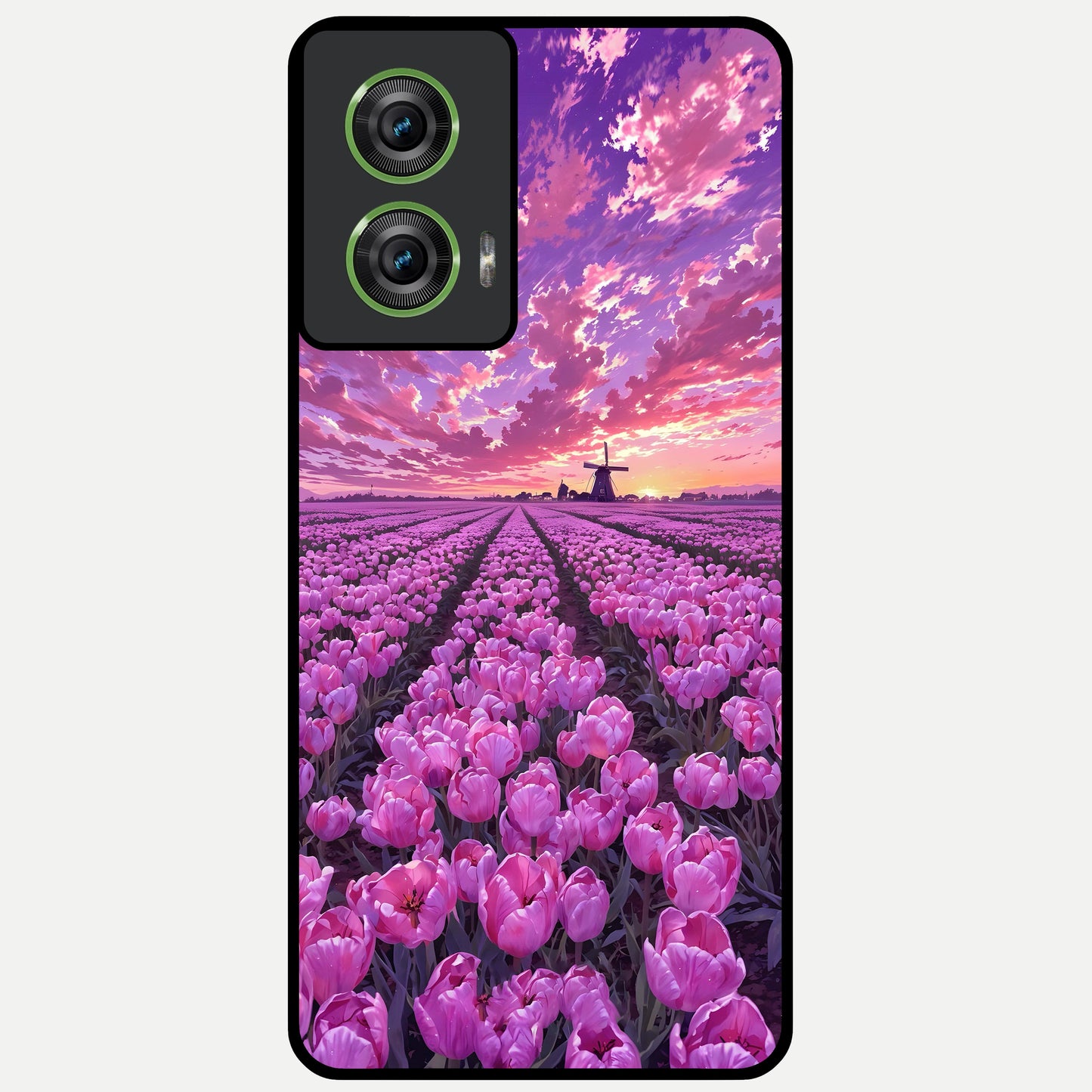  Lavender Dream Skies Glass Case For Moto Edge 50 Fusion back cover – full design glossy printed glass finish