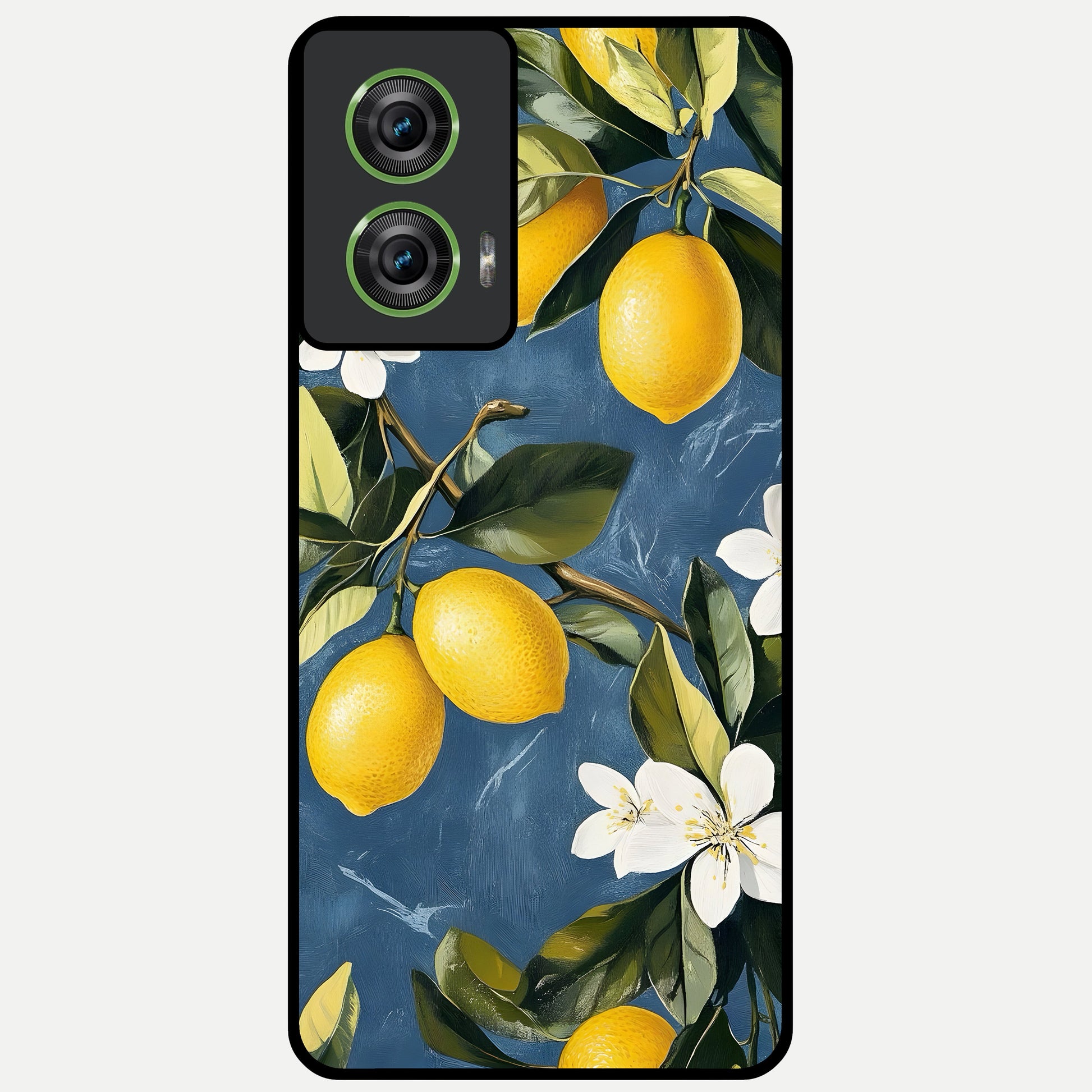  Lemon Dream Garden Glass Case For Moto Edge 50 Fusion back cover – full design glossy printed glass finish