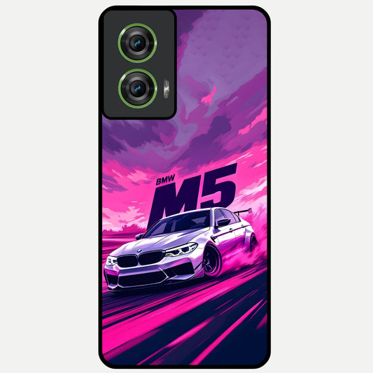  MS Neon Car Glass Case For Moto Edge 50 Fusion back cover – full design glossy printed glass finish