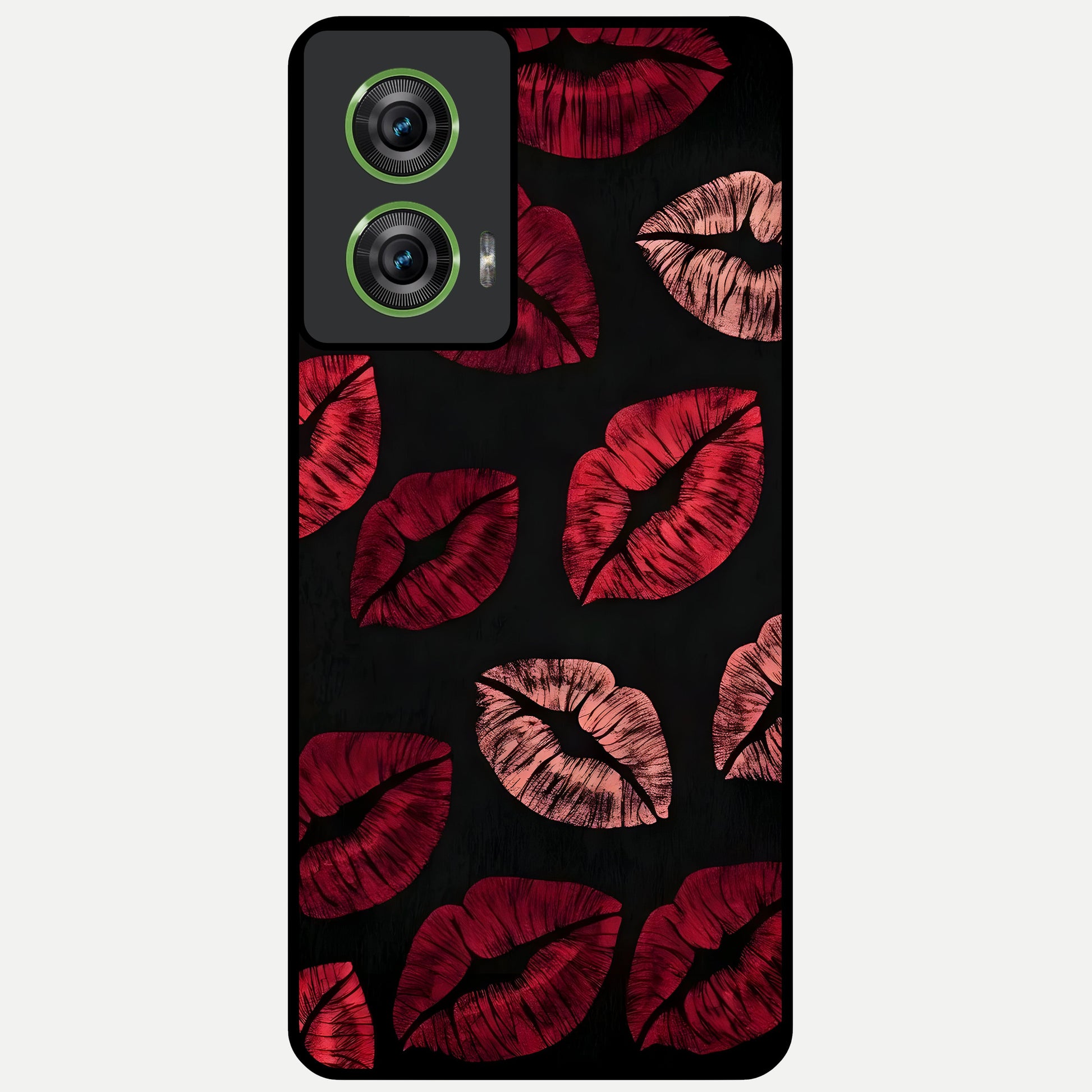  Midnight Kiss Love Glass Case For Moto Edge 50 Fusion back cover – full design glossy printed glass finish