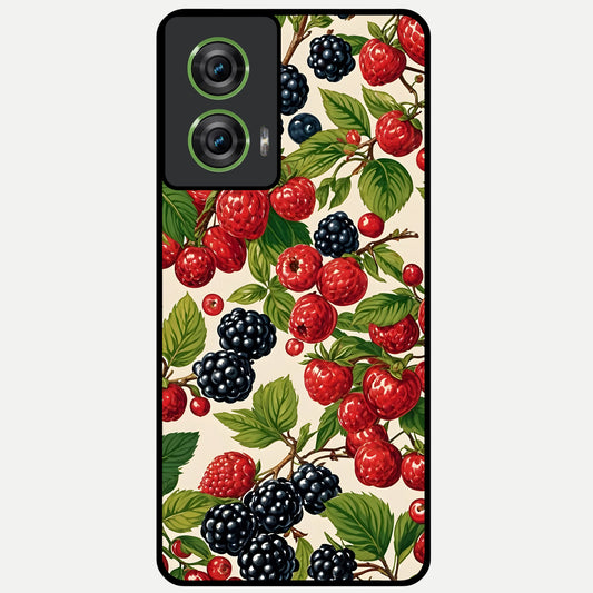  Mixed Berry Collage Glass Case For Moto Edge 50 Fusion back cover – full design glossy printed glass finish