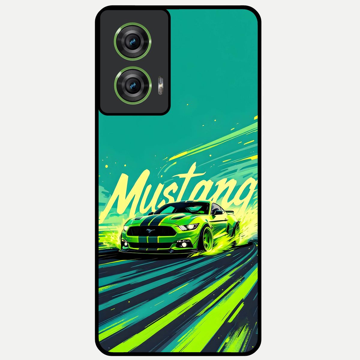  Mustang Bang Glass Case For Moto Edge 50 Fusion back cover – full design glossy printed glass finish